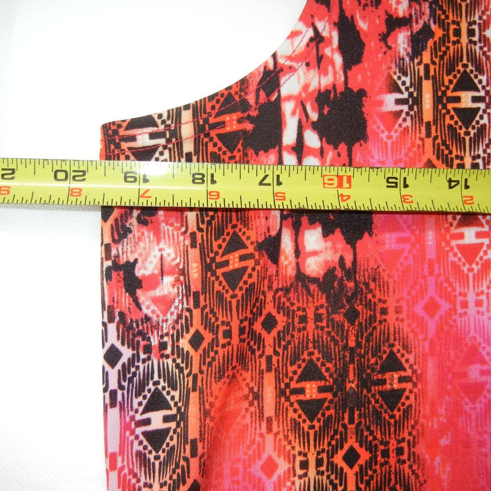 2 Piece Skirt Set Medium Sleeveless Crew Neck Top Midi Vintage Stretch Graphic - Picture 3 of 12